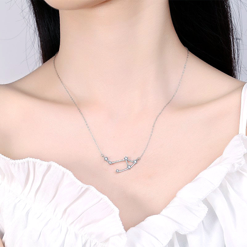 925 Sterling Silver Zodiac Astrological Blessing Pendant Necklace