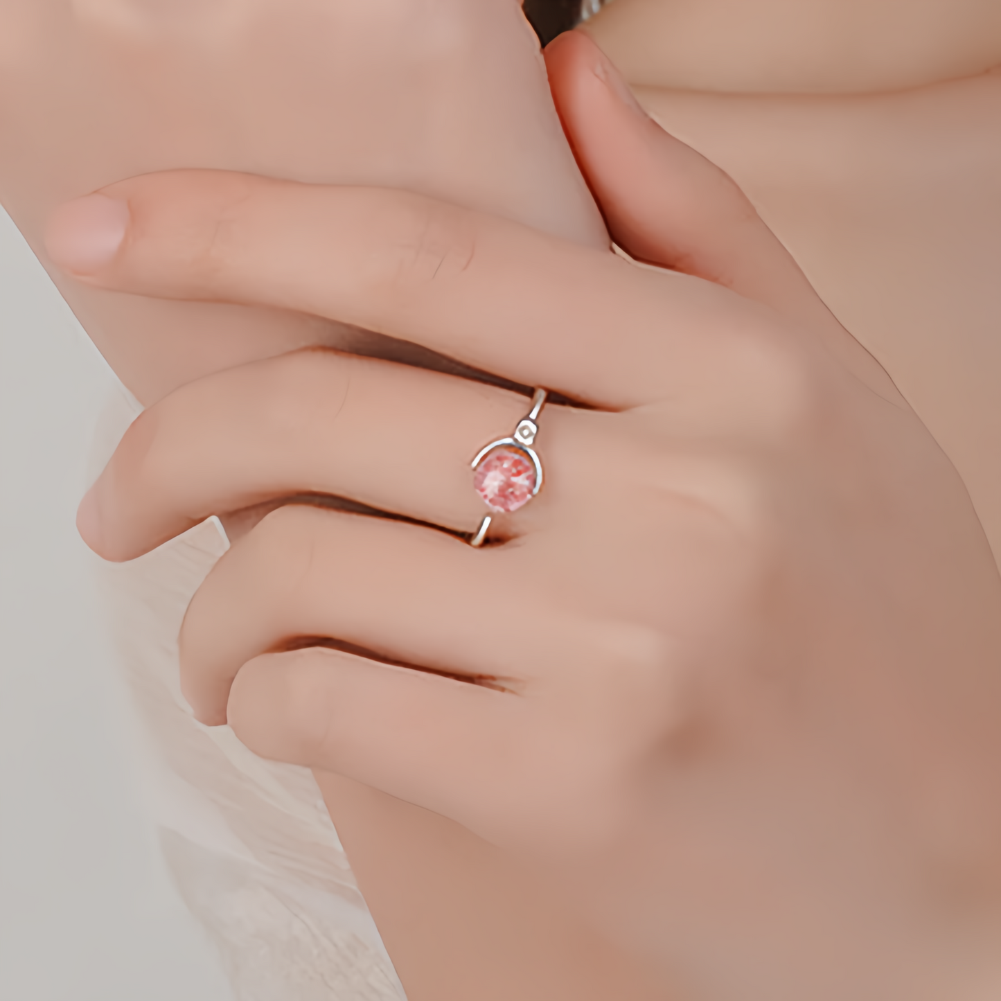 Pink Crystal Soothing Rotation Ring