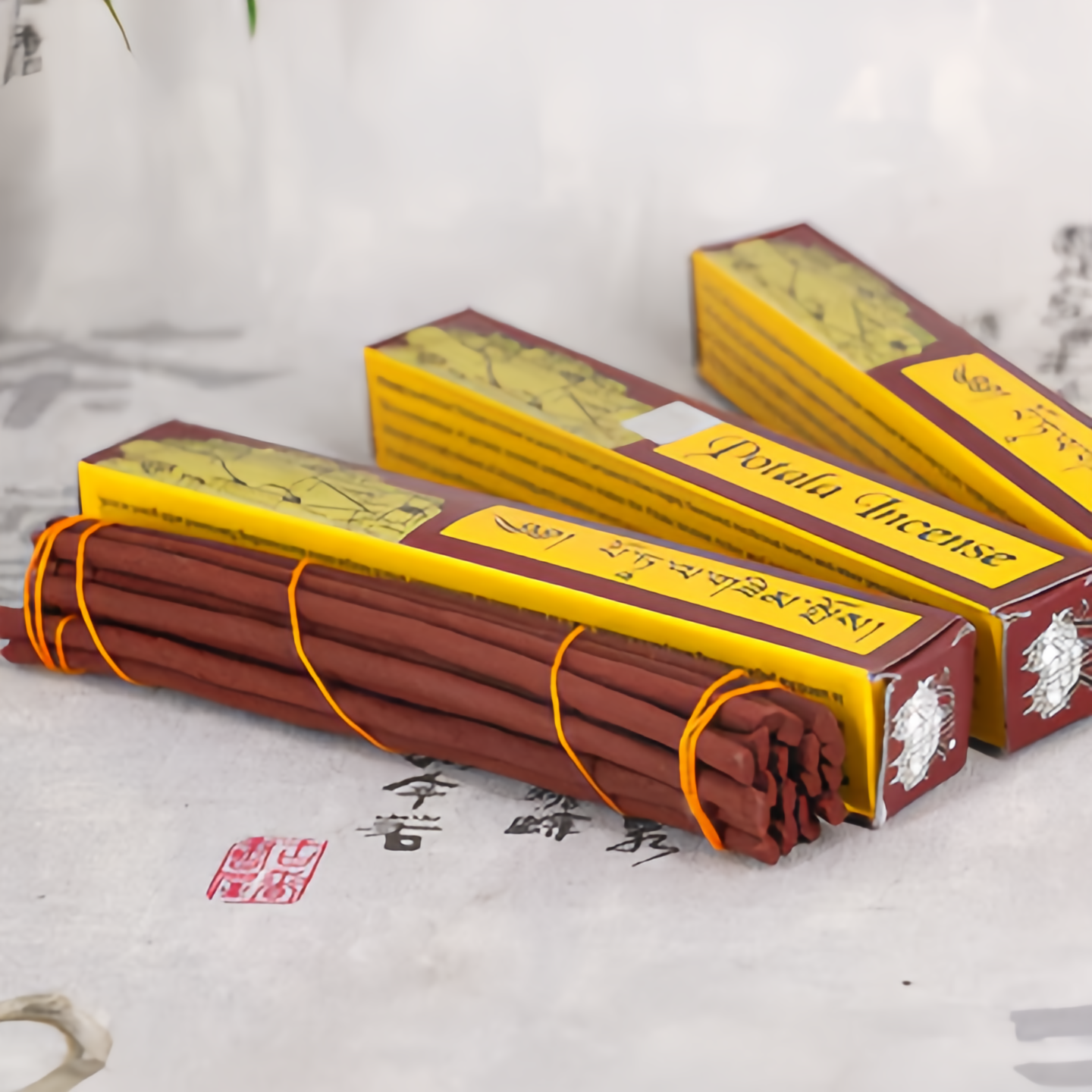 Natural Tibetan Budala Temple Incense Sticks - Handmade Agarwood & Sandalwood Calming Aroma for Meditation & Buddhist Rituals