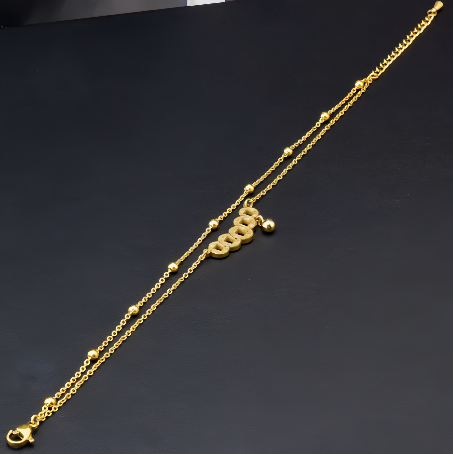 Double Layer Vintage Copper Coin Anklet for Women - Adjustable Lucky Wealth Anklet Chain