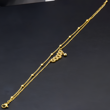 Double Layer Vintage Copper Coin Anklet for Women - Adjustable Lucky Wealth Anklet Chain