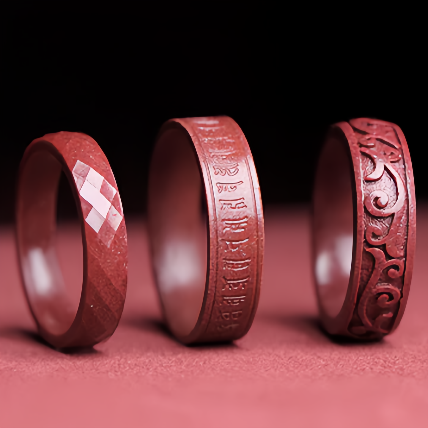 Anello di cinabro fatto a mano con Om Mani Padme Hum, sei sillabe, parole vere, motivo nuvola, simbolo buddista, per uomo e donna.