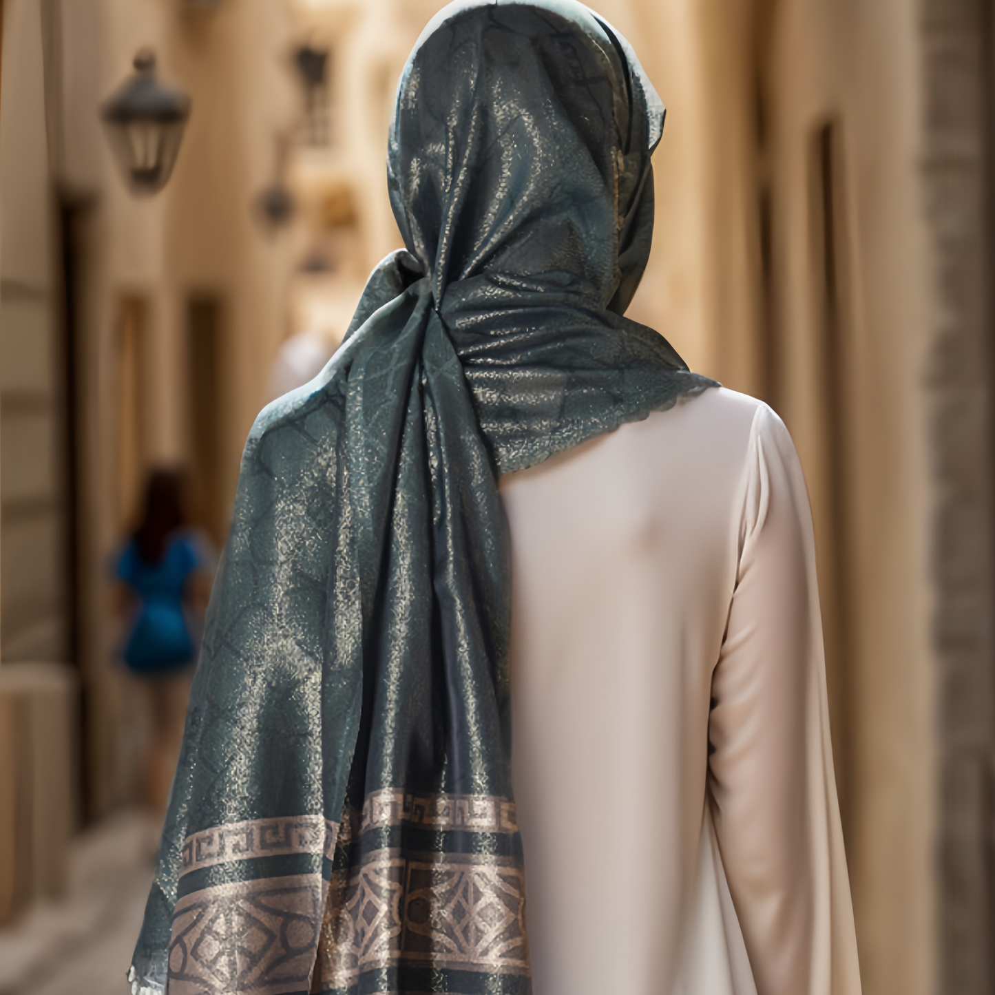 Boho Plaid Scarf - Lightweight UV Protection Silk Shawl for Women, Ethnic Head Cover