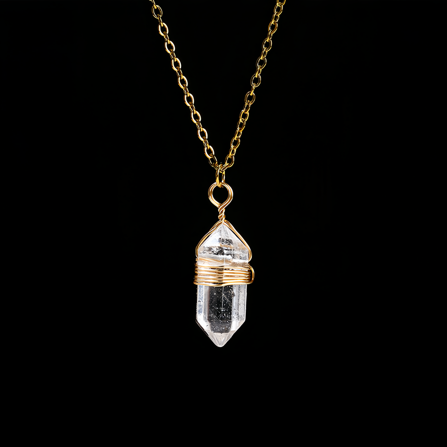 Natural Healing Energy | Moonstone Double Pointed Hexagon Pendant Necklace