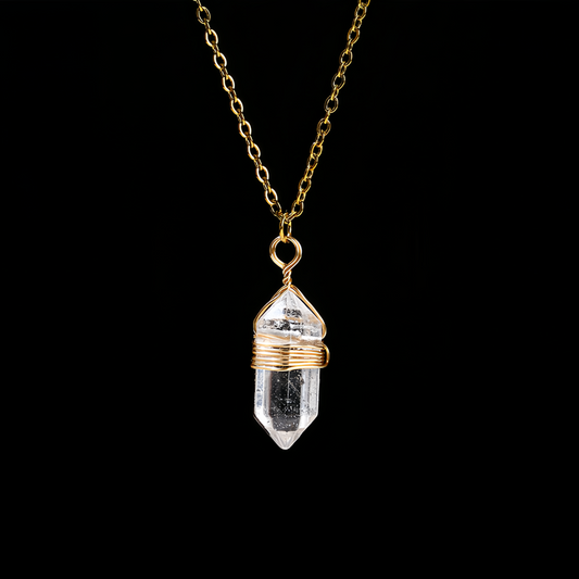 Natural Healing Energy | Moonstone Double Pointed Hexagon Pendant Necklace