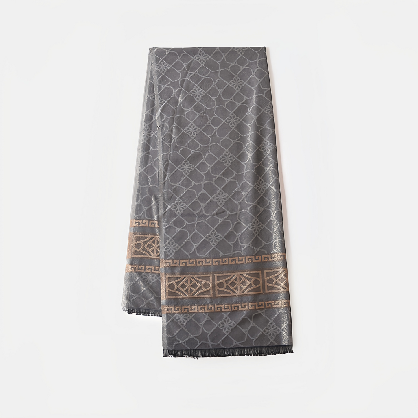 Boho Plaid Scarf - Lightweight UV Protection Silk Shawl for Women, Ethnic Head Cover