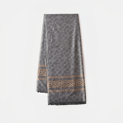 Boho Plaid Scarf - Lightweight UV Protection Silk Shawl for Women, Ethnic Head Cover