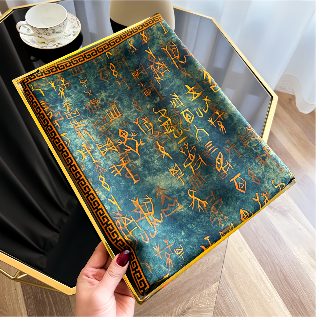 2025 New Dragon Scale Silk Road Handwoven Silk Scarf - UV-Protective Lightweight Vintage Chinese Ethno Fashion Shawl