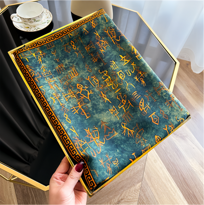 2025 New Dragon Scale Silk Road Handwoven Silk Scarf - UV-Protective Lightweight Vintage Chinese Ethno Fashion Shawl
