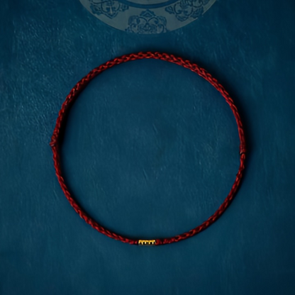 S925 Sterling Silver Lucky Gold Beads Braided Anklet Bracelet for Women - Adjustable Handmade Charm Jewelry