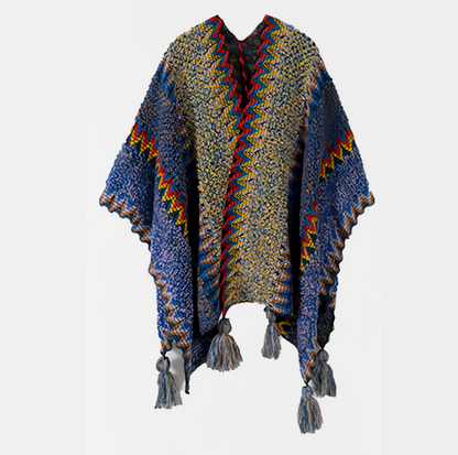 Tibetan Shawl Knitting Warm Cloak Tibetan Tassel Scarf