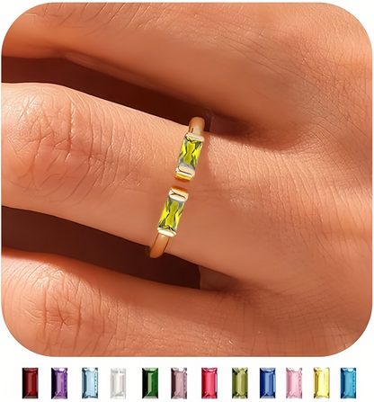 Birthstone Ring by ｜Best Friend Gift ｜ Anniversary Gift ｜ Adjustable Personalized Gemstone Ring