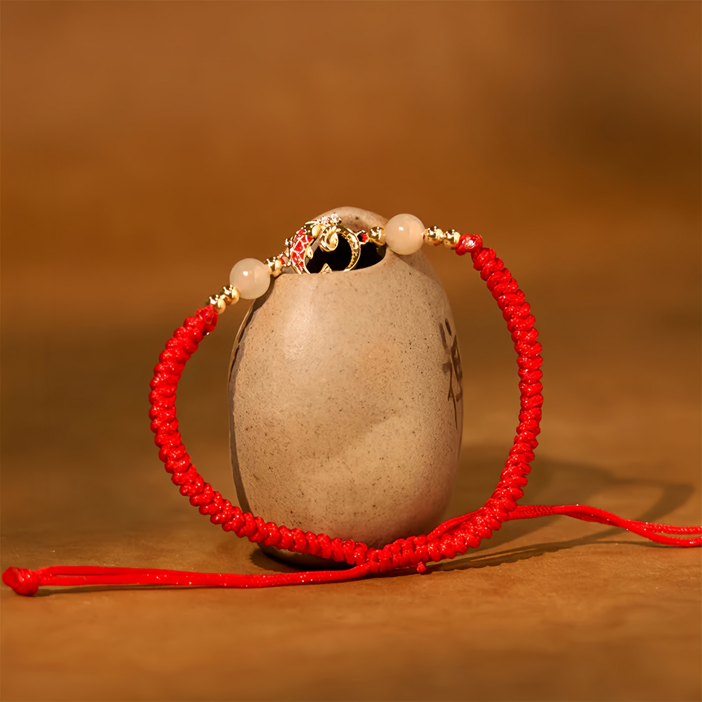 925 Sterling Silver Hetian Jade Cinnabar Koi Fish Year Of  The Snake Protection Braided Bracelet