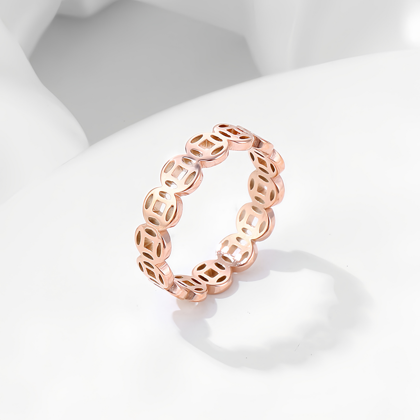 Vintage 18K Gold Plated Lucky Money Coin Ring for  Men & Women - Adjustable Stackable Fortune Attraction Jewelry