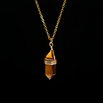 Natural Healing Energy | Moonstone Double Pointed Hexagon Pendant Necklace