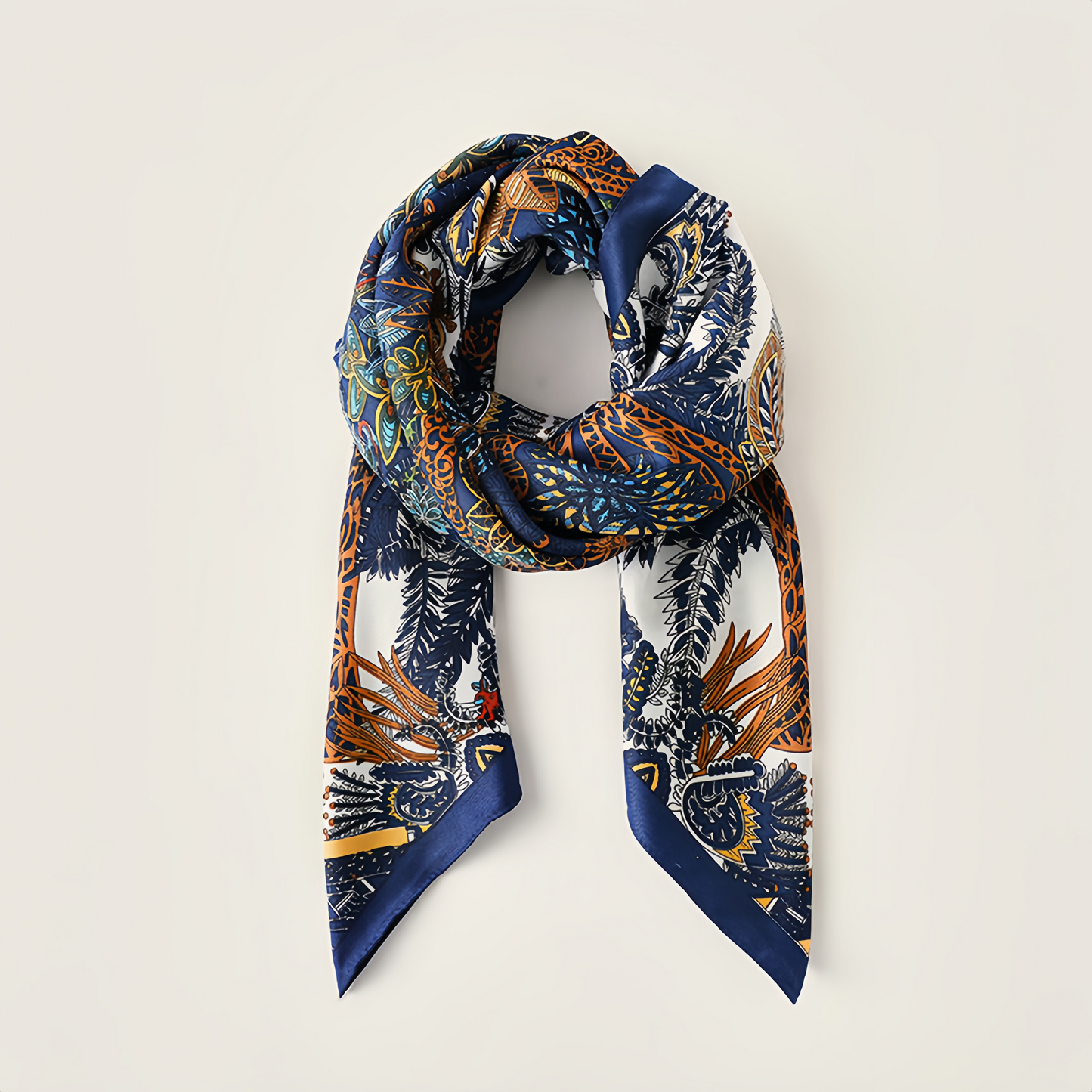 2025 Summer Floral Print Square Scarf - French Vintage Style Chiffon Neck Tie - Breathable Women's Fashion Accessory