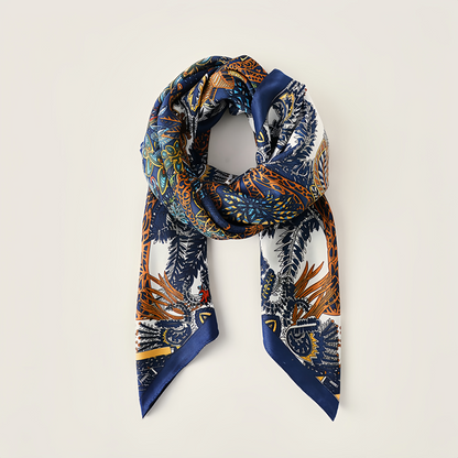 2025 Summer Floral Print Square Scarf - French Vintage Style Chiffon Neck Tie - Breathable Women's Fashion Accessory