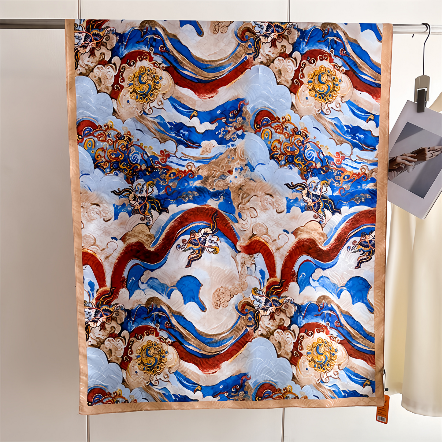 2025 New Dragon Scale Silk Road Handwoven Silk Scarf - UV-Protective Lightweight Vintage Chinese Ethno Fashion Shawl
