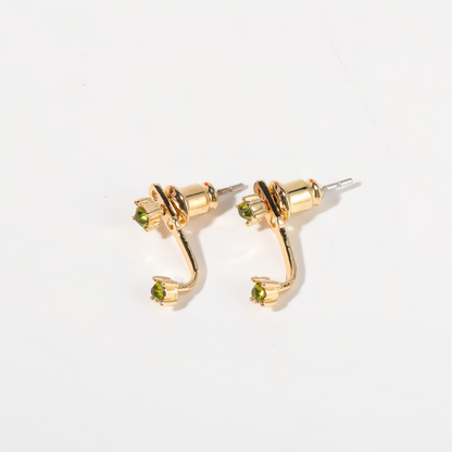 Zodiac Birthstone Earrings - Custom Engraved Gemstone Studs with 12 Month Birthstone Options | Personalized Jewelry for Women