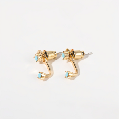 Zodiac Birthstone Earrings - Custom Engraved Gemstone Studs with 12 Month Birthstone Options | Personalized Jewelry for Women