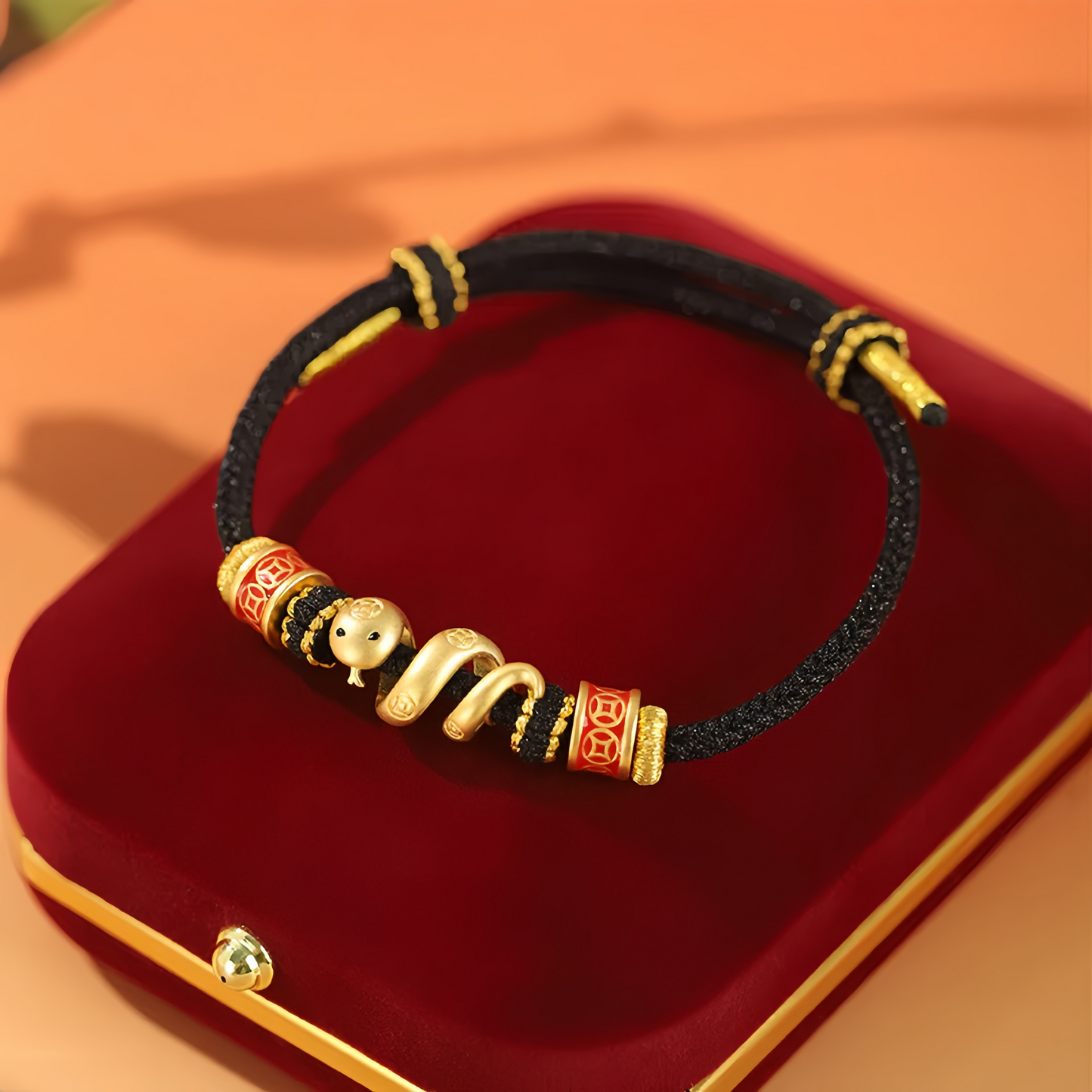 925 Sterling Silver Year Of The Snake Golden Snake Luck  Prosperous Bracelet Necklace Pendant