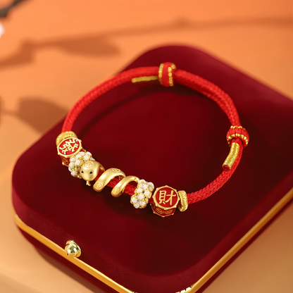 925 Sterling Silver Year Of The Snake Golden Snake Luck  Prosperous Bracelet Necklace Pendant