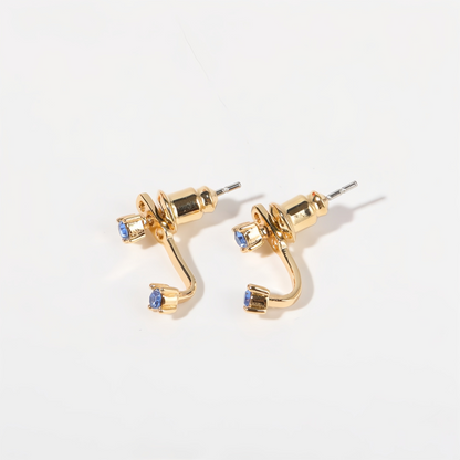 Zodiac Birthstone Earrings - Custom Engraved Gemstone Studs with 12 Month Birthstone Options | Personalized Jewelry for Women