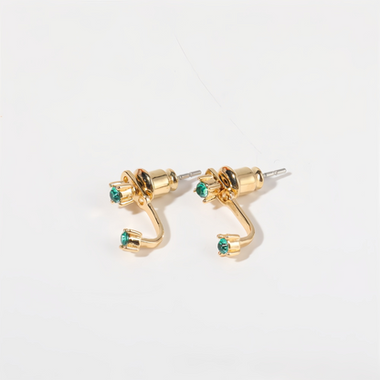 Zodiac Birthstone Earrings - Custom Engraved Gemstone Studs with 12 Month Birthstone Options | Personalized Jewelry for Women