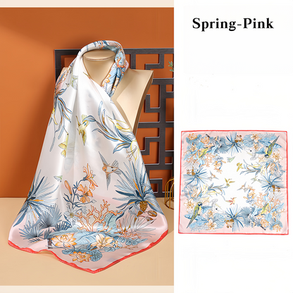 2025 New Arrival 100% Mulberry Silk Scarf Square - Lightweight Summer Versatile Elegant Decorative Neck Scarf for Women