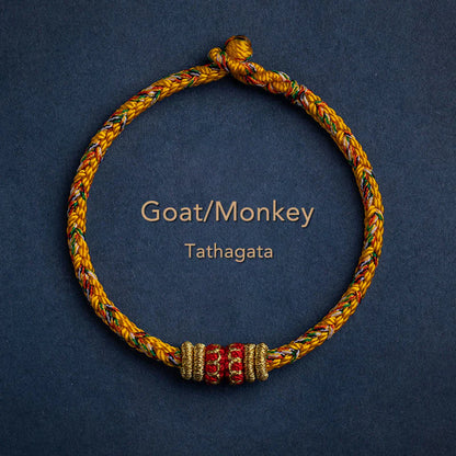 Handmade Chinese Zodiac Natal Buddha Luck Strength Braided String Bracelet -  2025's Top Trend