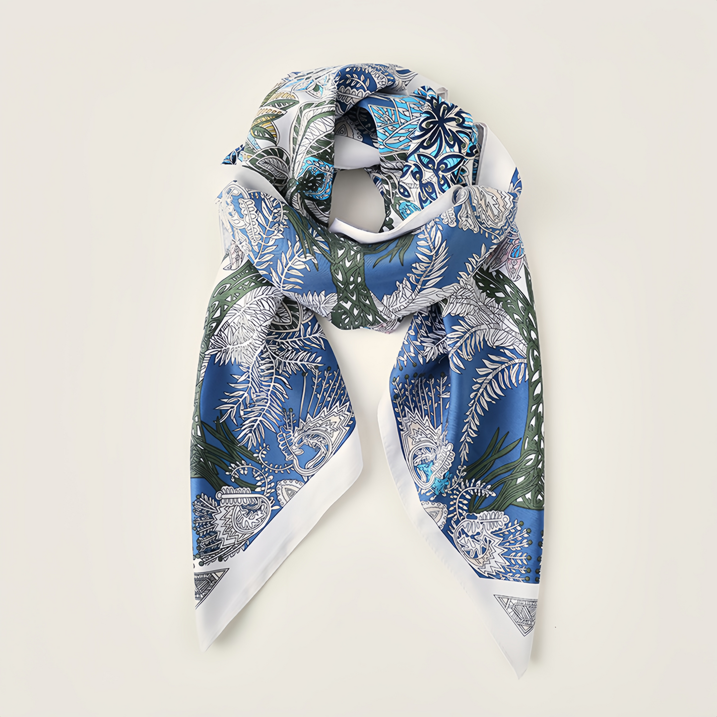 2025 Summer Floral Print Square Scarf - French Vintage Style Chiffon Neck Tie - Breathable Women's Fashion Accessory