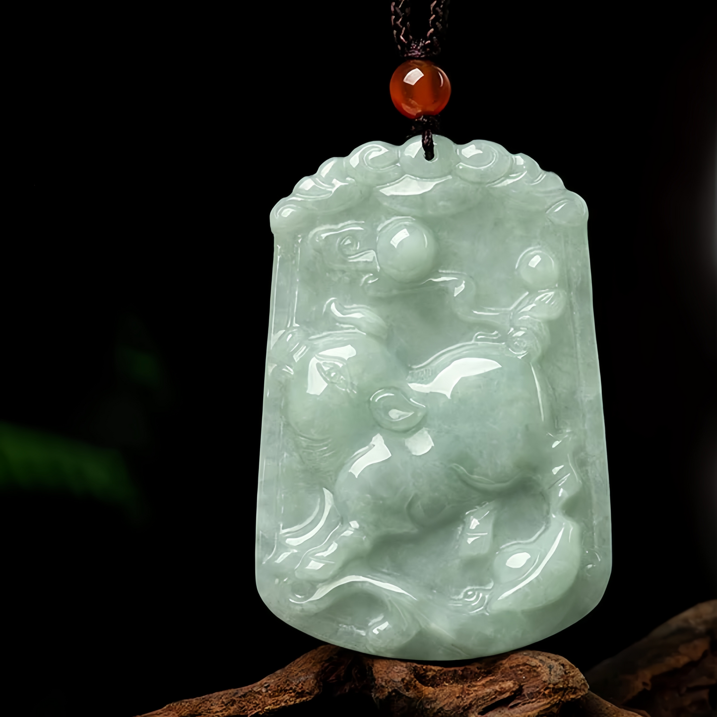Handmade Natural Jade 12 Chinese Zodiac Abundance Amulet Pendant Necklace