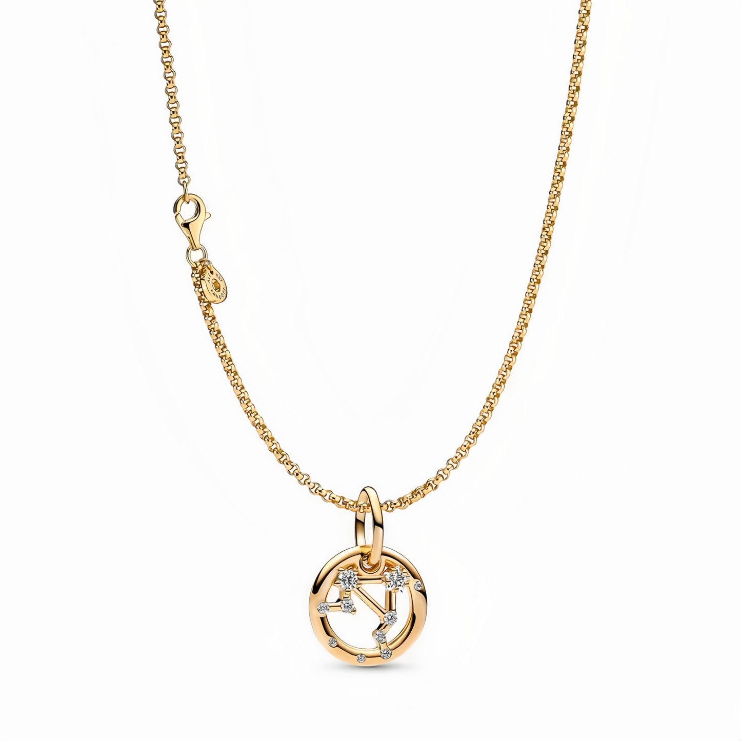 14K Gold-Plated Birthstone Constellations Zirconia Guardian Lucky Pendant Necklace