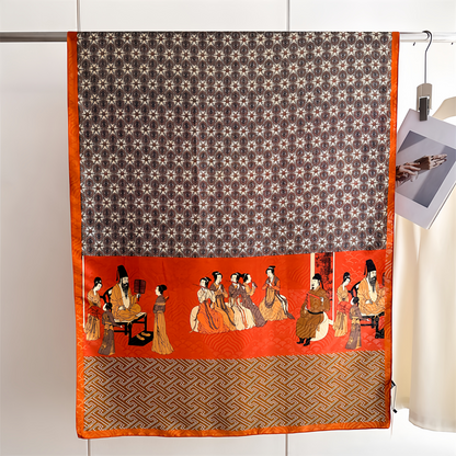 2025 New Dragon Scale Silk Road Handwoven Silk Scarf - UV-Protective Lightweight Vintage Chinese Ethno Fashion Shawl