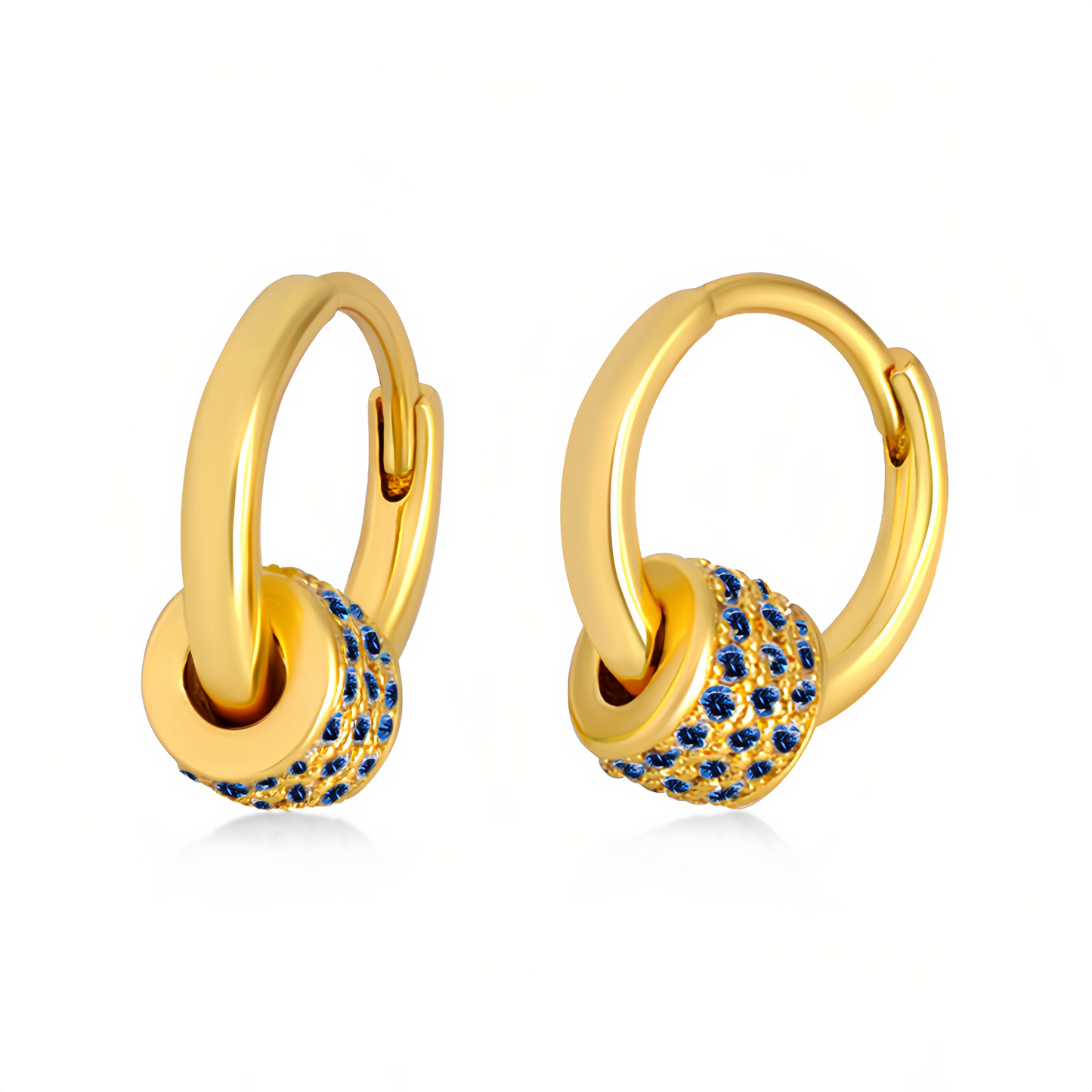 Agate Beaded Hoop Earrings - Detachable Drop Earrings, Colored Gemstone Jewelry