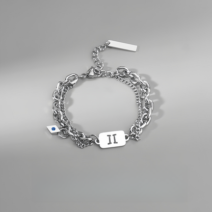 Titanium Steel 12 Zodiac Signs Peaceful Guardian Elegant Bracelet
