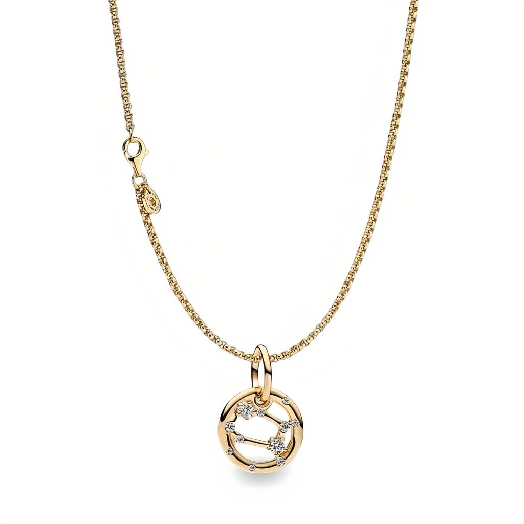 14K Gold-Plated Birthstone Constellations Zirconia Guardian Lucky Pendant Necklace