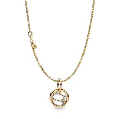 14K Gold-Plated Birthstone Constellations Zirconia Guardian Lucky Pendant Necklace