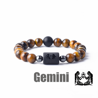 12 Zodiac Signs Obsidian Dynamic Protector Bracelet – Eternal Guardian Promise for Three Lives, Mystical and Elegantly Designed