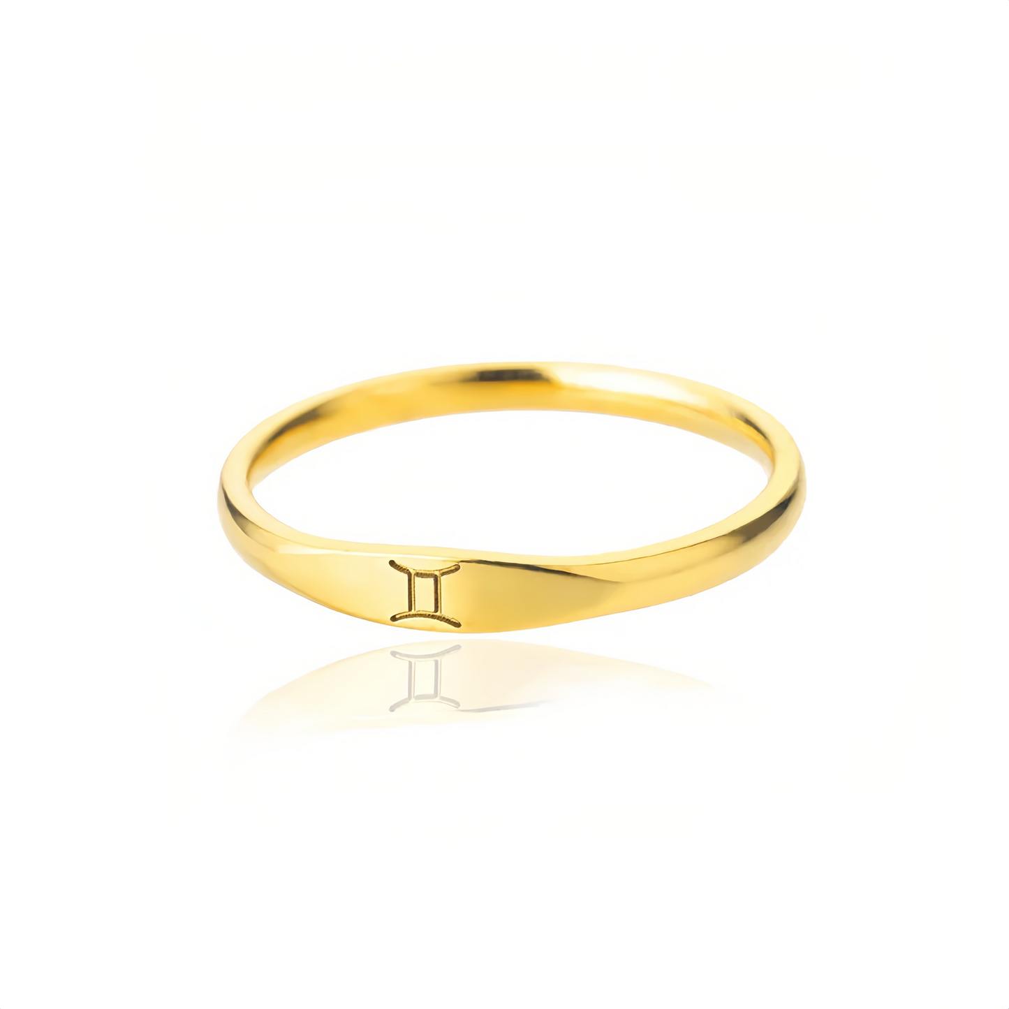 14K Gold Plated Stainless Steel Zodiac Ring - Perfect Golden Astrology Jewelry Gift for Star Lovers