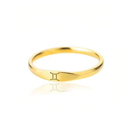 14K Gold Plated Stainless Steel Zodiac Ring - Perfect Golden Astrology Jewelry Gift for Star Lovers