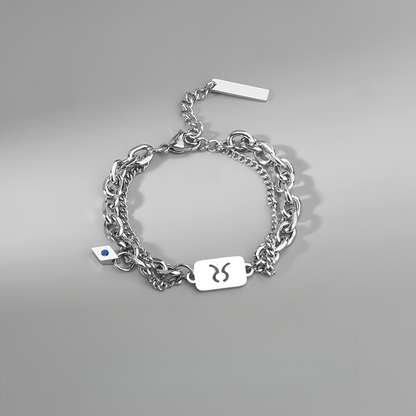 Titanium Steel 12 Zodiac Signs Peaceful Guardian Elegant Bracelet