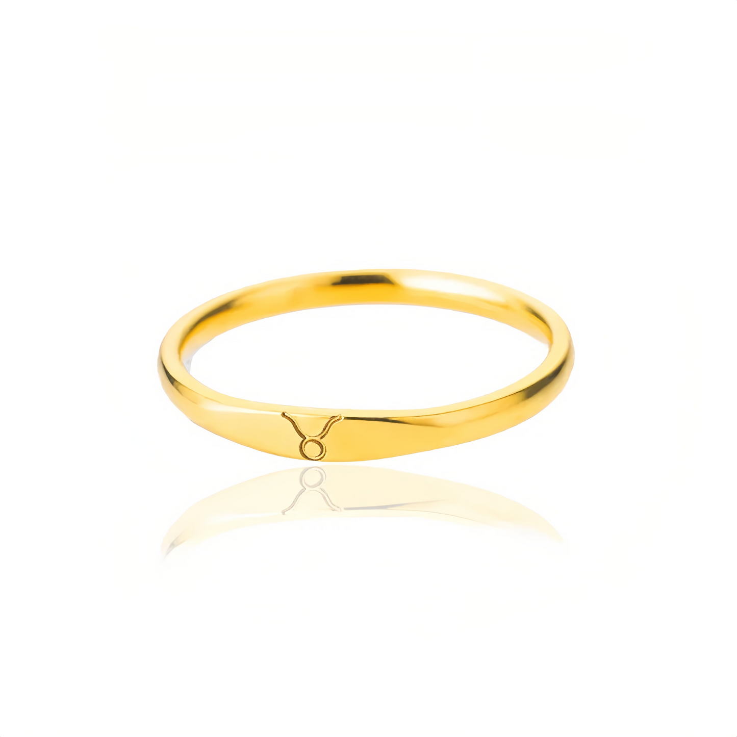 14K Gold Plated Stainless Steel Zodiac Ring - Perfect Golden Astrology Jewelry Gift for Star Lovers