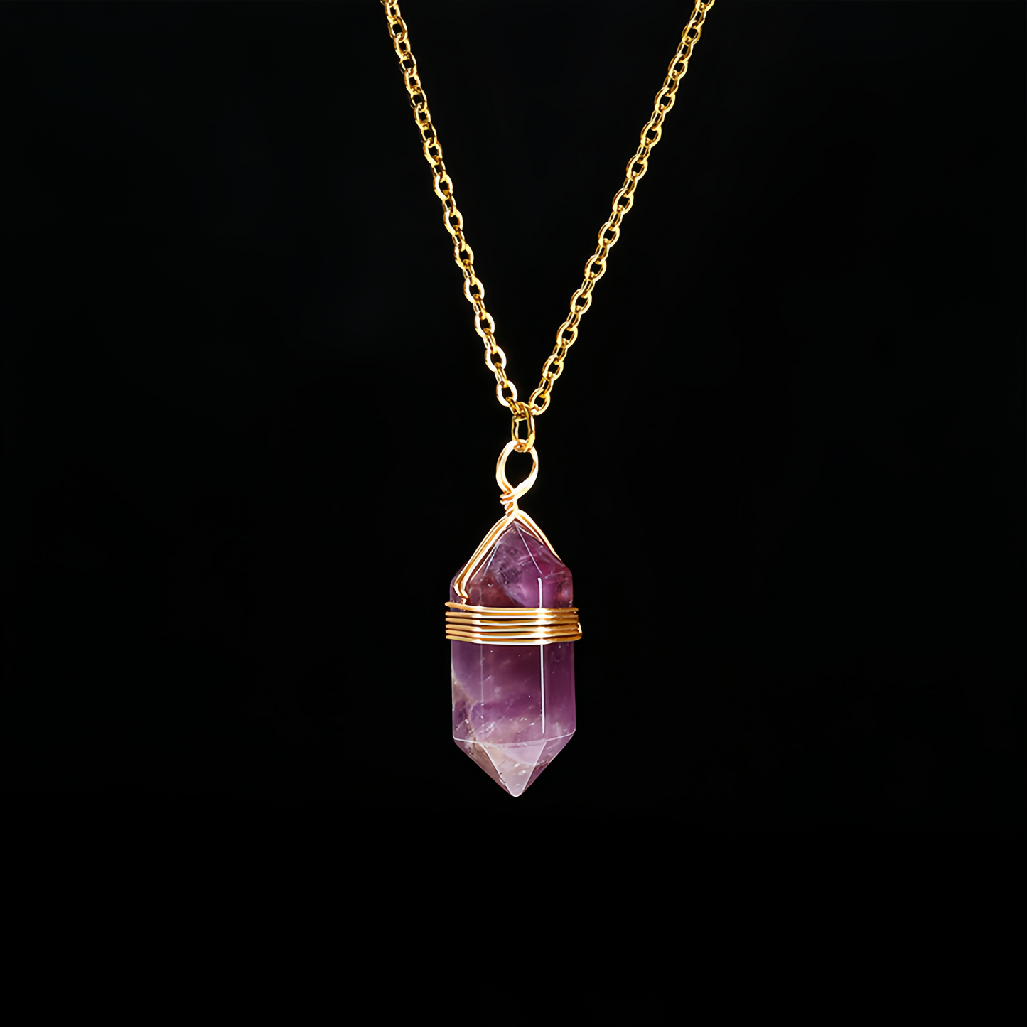 Natural Healing Energy | Moonstone Double Pointed Hexagon Pendant Necklace