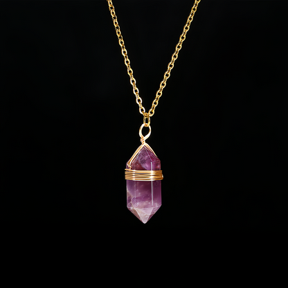 Natural Healing Energy | Moonstone Double Pointed Hexagon Pendant Necklace