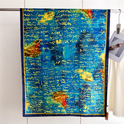 2025 New Dragon Scale Silk Road Handwoven Silk Scarf - UV-Protective Lightweight Vintage Chinese Ethno Fashion Shawl