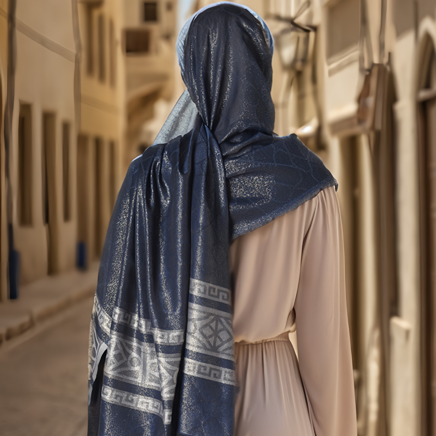Boho Plaid Scarf - Lightweight UV Protection Silk Shawl for Women, Ethnic Head Cover