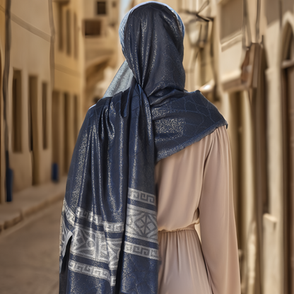 Boho Plaid Scarf - Lightweight UV Protection Silk Shawl for Women, Ethnic Head Cover