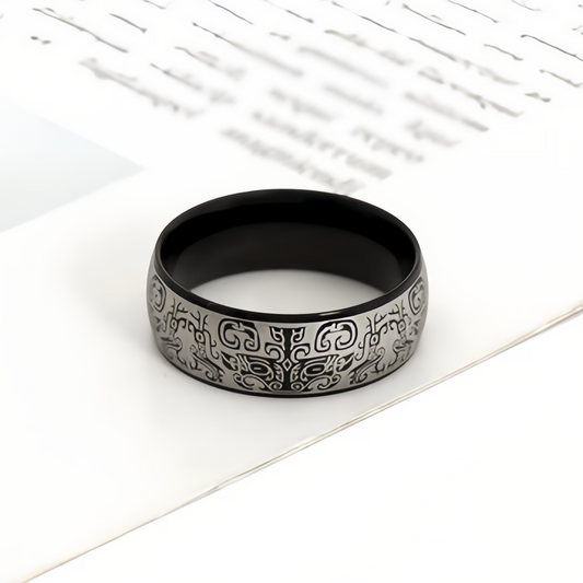 Lucky Mythological Creature Taotie Wealth Titanium Steel Ring