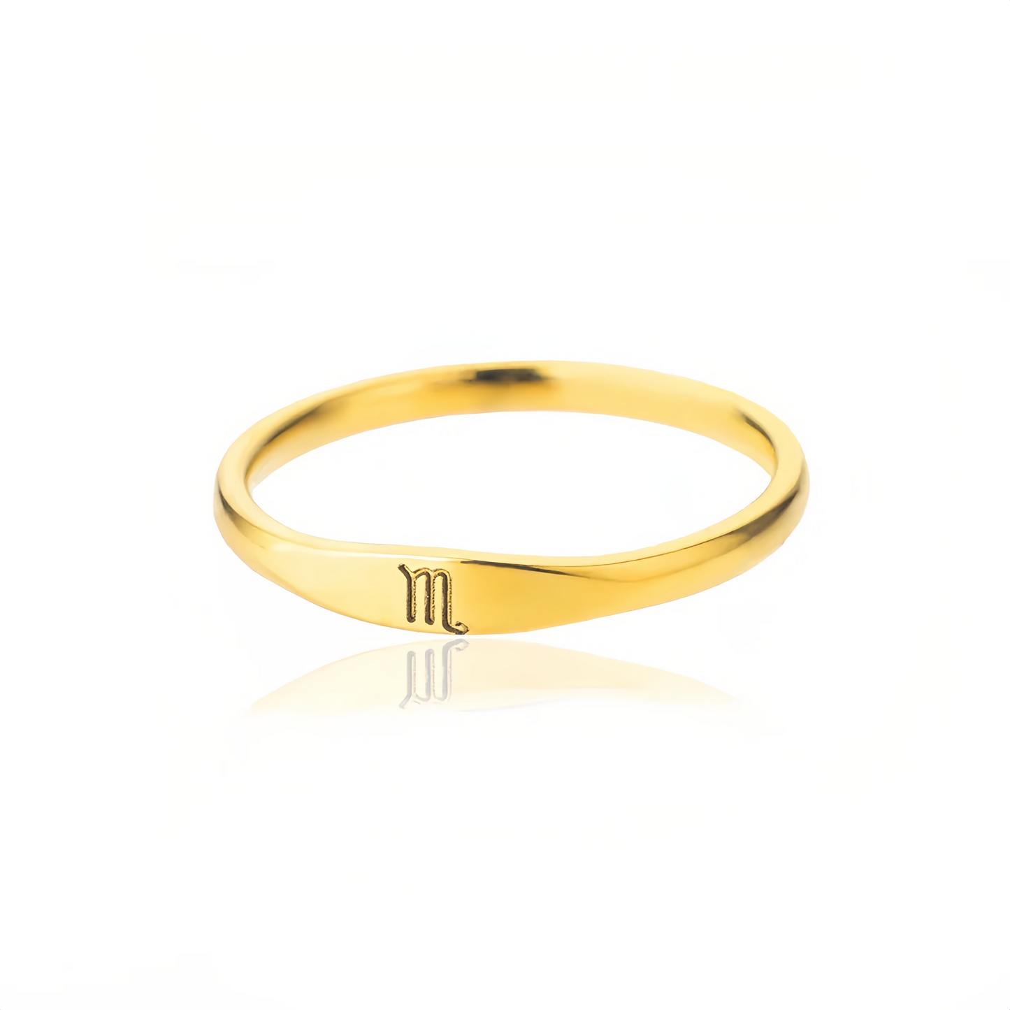14K Gold Plated Stainless Steel Zodiac Ring - Perfect Golden Astrology Jewelry Gift for Star Lovers